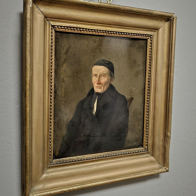 Antique German Academic Oil Portrait, Signed Framed Original 19th-Century Artwork, Home Decor Wall Art, Historical Collectible Fine Art