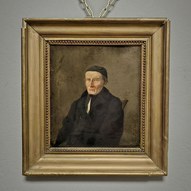 Antique German Academic Oil Portrait, Signed Framed Original 19th-Century Artwork, Home Decor Wall Art, Historical Collectible Fine Art