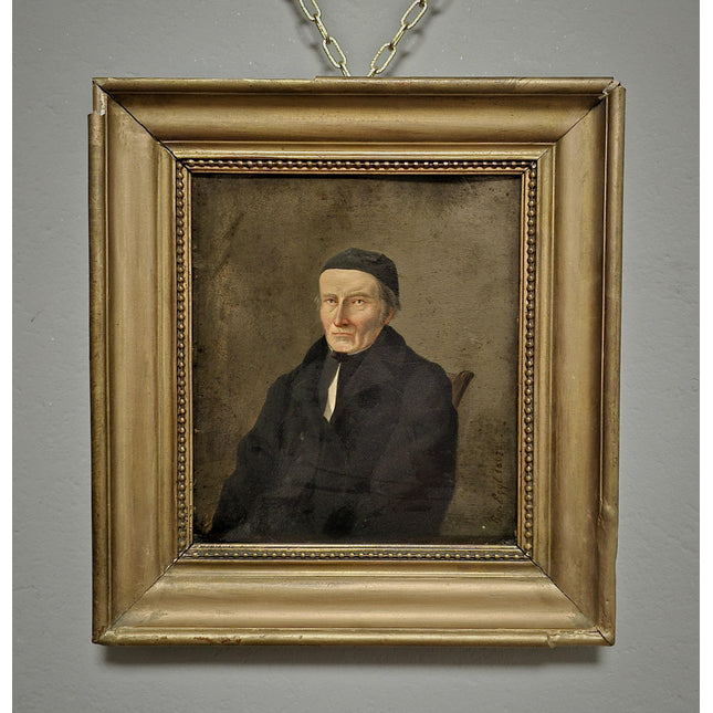 Antique German Academic Oil Portrait, Signed Framed Original 19th-Century Artwork, Home Decor Wall Art, Historical Collectible Fine Art