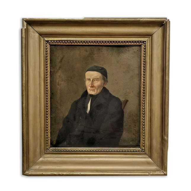 Antique German Academic Oil Portrait, Signed Framed Original 19th-Century Artwork, Home Decor Wall Art, Historical Collectible Fine Art