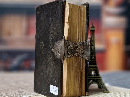 1878 Antique Dutch Bible, Leather Bound with Silver Lock, Complete Old & New Testament, Psalter, Heritage Religious Scripture Keepsake Gift
