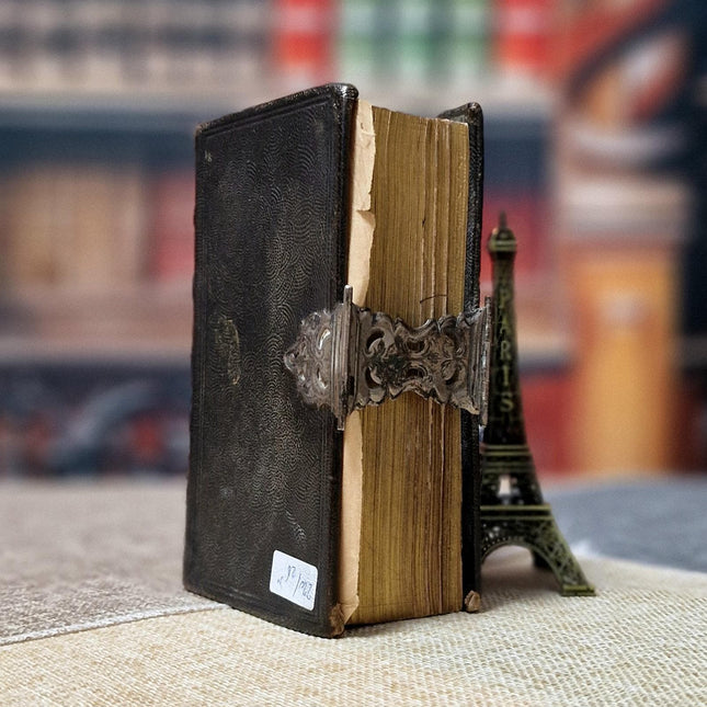 1878 Antique Dutch Bible, Leather Bound with Silver Lock, Complete Old & New Testament, Psalter, Heritage Religious Scripture Keepsake Gift