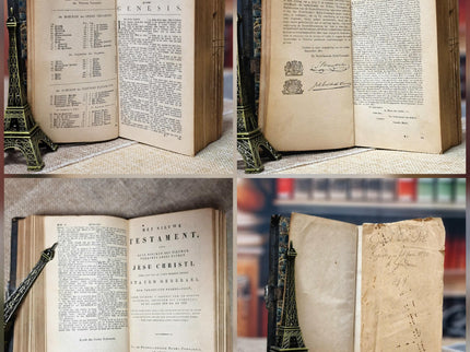1878 Antique Dutch Bible, Leather Bound with Silver Lock, Complete Old & New Testament, Psalter, Heritage Religious Scripture Keepsake Gift