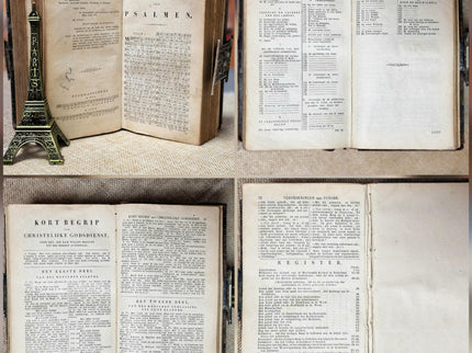1901 Rare Antique Dutch Bible, Leather Bound, Silver Lock, Old & New Testament with Psalter and Synodal Catechism, Christian Devotional Book