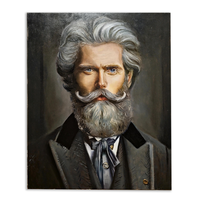 Realistic Portrait Oil Painting, Signed Original Canvas Art, Luxury Wall Decor, Art Deco Interior, Modern Office Decor Gift