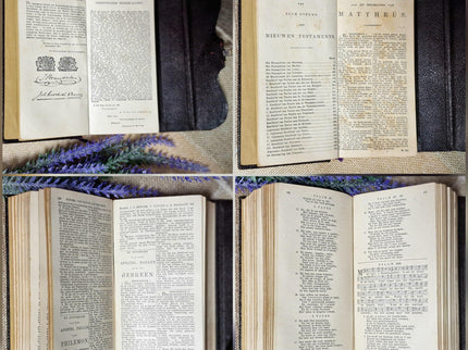 1920 Rare Antique Dutch Bible New Testament, Leather Bound, Silver Lock, Vintage Religious Scripture Book, Church Collectible Heirloom Gift