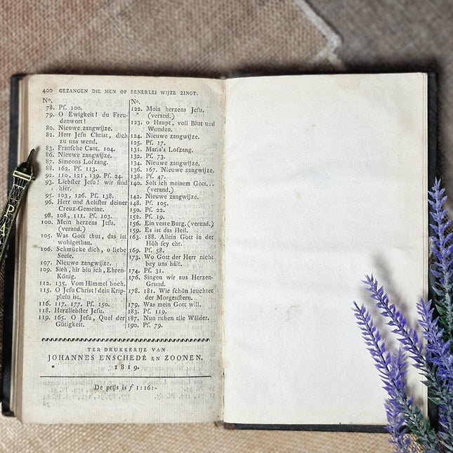 1819 Rare Antique Dutch Psalms Bible, Leather Bound, Silver Rosette Lock, Old Testament Hymnal Volume, Collectible Religious Scripture Gift