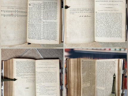 1856 Rare Antique Dutch Bible, Old & New Testament, Leather Bound, Double Silver Floral Locks, Collectible Heirloom Religious Scripture Gift