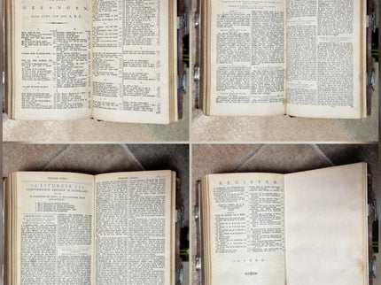 1856 Rare Antique Dutch Bible, Old & New Testament, Leather Bound, Double Silver Floral Locks, Collectible Heirloom Religious Scripture Gift