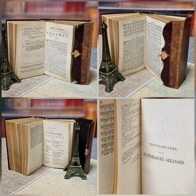 1884 Rare Antique Dutch New Testament Bible, Leather Bound with Gold Lock, Engraved Clasp, Vintage Collectible Religious Scripture Gift