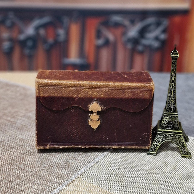 1884 Rare Antique Dutch New Testament Bible, Leather Bound with Gold Lock, Engraved Clasp, Vintage Collectible Religious Scripture Gift