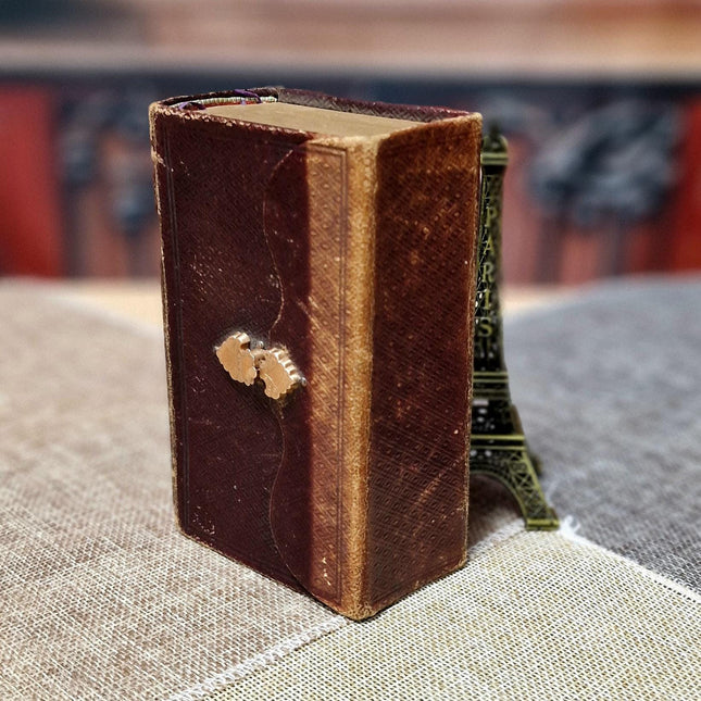 1884 Rare Antique Dutch New Testament Bible, Leather Bound with Gold Lock, Engraved Clasp, Vintage Collectible Religious Scripture Gift