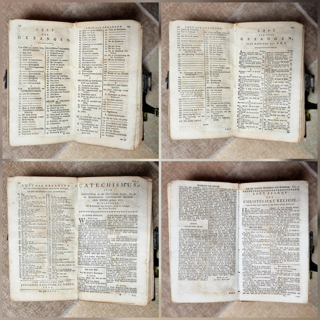 1824 Rare Antique Dutch Bible & Psalter, Leather Bound with Silver Lock, Complete Old and New Testament, Psalms and Hymns, Scripture Gift