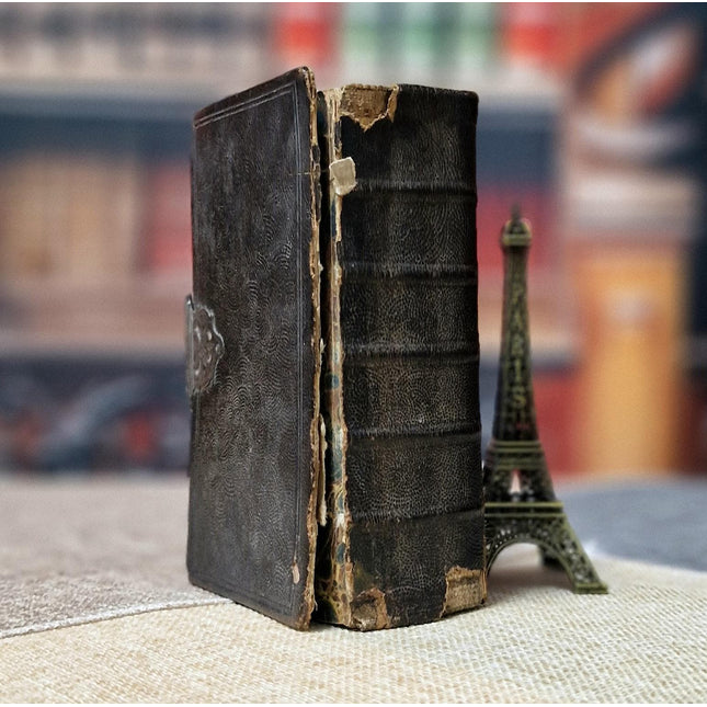 1878 Antique Dutch Bible, Leather Bound with Silver Lock, Complete Old & New Testament, Psalter, Heritage Religious Scripture Keepsake Gift