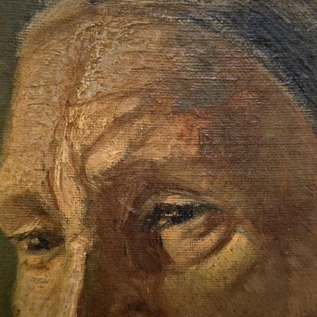 Antique Dutch Portrait Oil Painting Elderly Woman, Signed Framed Original Artwork, Rustic Home Wall Decor, Vintage Collectible Fine Art