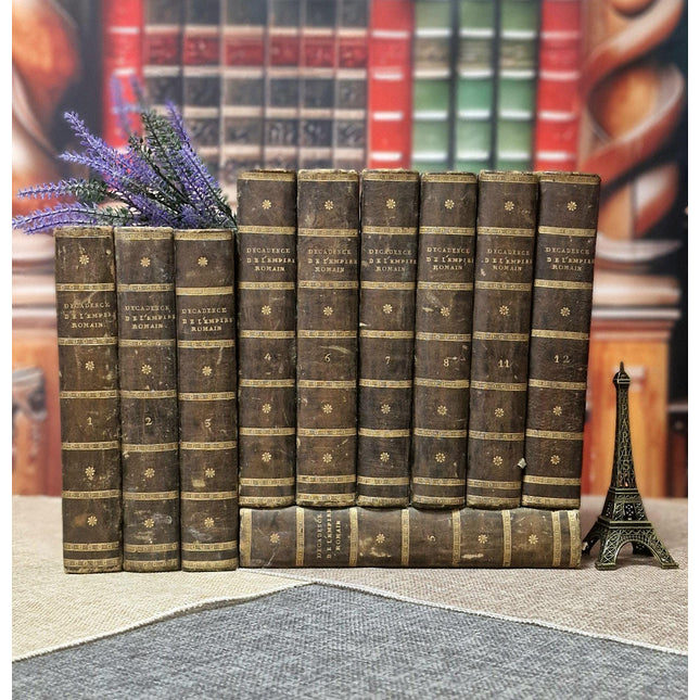 Antique French Books for Decor, Decorative Literature Set, Bookshelf Styling, Library Display, Wedding Centerpieces, Vintage Classic Accents
