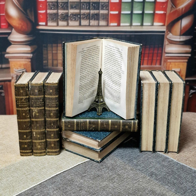 Antique French Books for Decor, Decorative Literature Set, Bookshelf Styling, Library Display, Wedding Centerpieces, Vintage Classic Accents