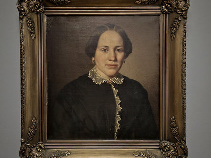 Antique Portrait Oil Painting German Signed Original 19th Century Artwork Framed Biedermeier Style Fine Art European Collectible Wall Decor