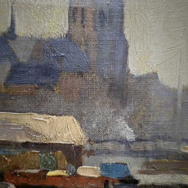 Antique Dutch Cityscape Oil Painting, Gold Framed Streetscape Decor, Signed Original Artwork, Vintage Wall Art, Collectible Fine Landscape