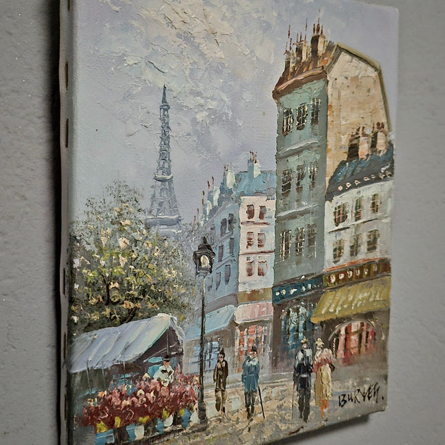 Antique French Impressionist Oil Painting, Signed Paris Street Scene Wall Art on Canvas, Vintage Artwork for Elegant Home Decor, Unique Gift