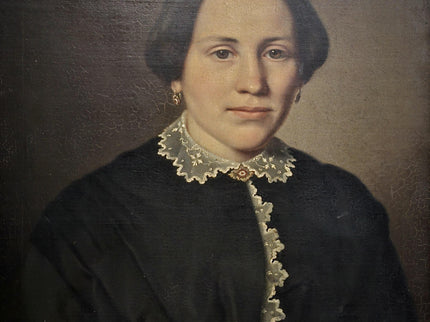 Antique Portrait Oil Painting German Signed Original 19th Century Artwork Framed Biedermeier Style Fine Art European Collectible Wall Decor