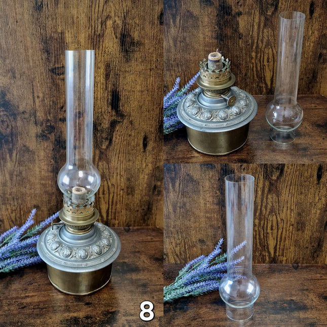 Antique French Oil Lamp 19th Century, Original Home Accent Decor, Elegant Authentic Collectible Gift for Classic or Farmhouse Home Interiors