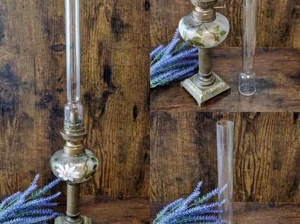 Antique French Oil Lamp 19th Century, Original Home Accent Decor, Elegant Authentic Collectible Gift for Classic or Farmhouse Home Interiors