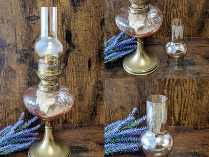 Antique French Oil Lamp 19th Century, Original Home Accent Decor, Elegant Authentic Collectible Gift for Classic or Farmhouse Home Interiors