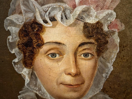 Antique French Oil Painting, 18th Century Woman Portrait, Original Artwork on Canvas, Historical Fine Art, Aristocratic Wall Decor