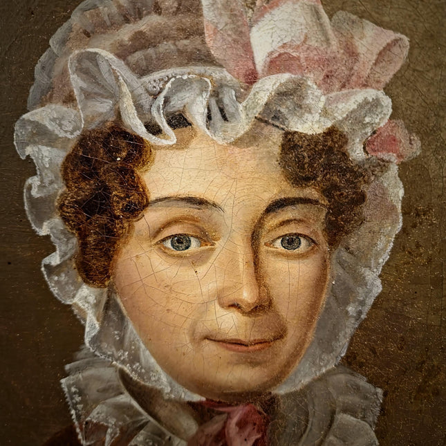 Antique French Oil Painting, 18th Century Woman Portrait, Original Artwork on Canvas, Historical Fine Art, Aristocratic Wall Decor