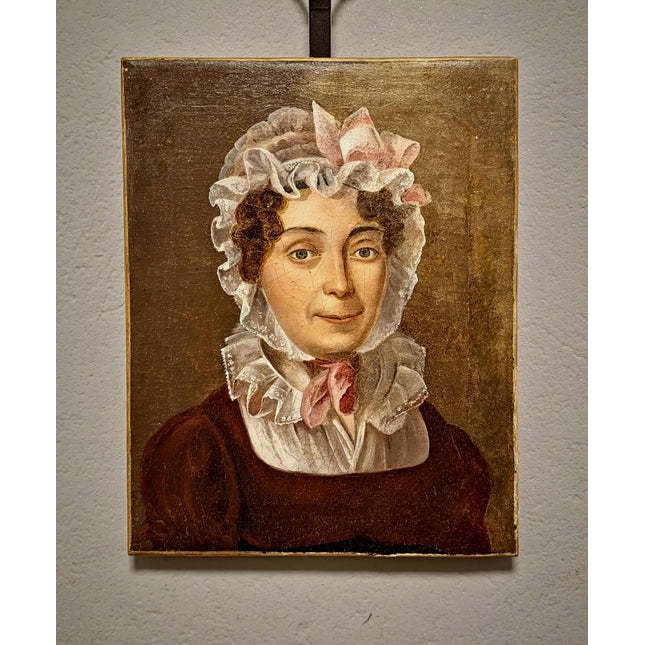 Antique French Oil Painting, 18th Century Woman Portrait, Original Artwork on Canvas, Historical Fine Art, Aristocratic Wall Decor