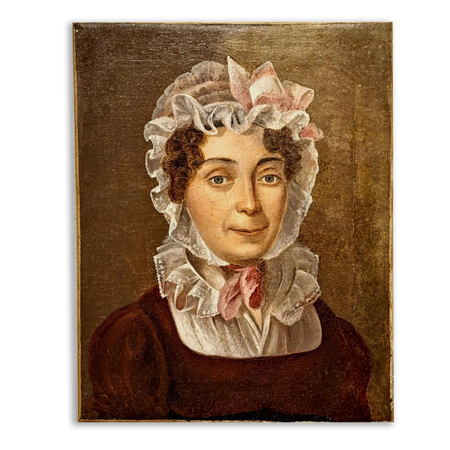 Antique French Oil Painting, 18th Century Woman Portrait, Original Artwork on Canvas, Historical Fine Art, Aristocratic Wall Decor