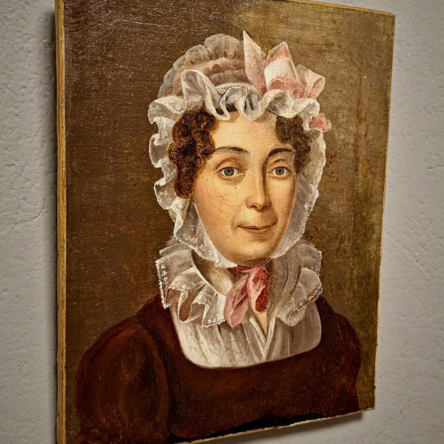 Antique French Oil Painting, 18th Century Woman Portrait, Original Artwork on Canvas, Historical Fine Art, Aristocratic Wall Decor