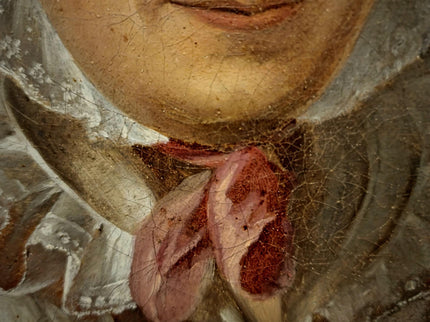 Antique French Oil Painting, 18th Century Woman Portrait, Original Artwork on Canvas, Historical Fine Art, Aristocratic Wall Decor
