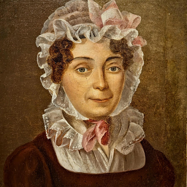 Antique French Oil Painting, 18th Century Woman Portrait, Original Artwork on Canvas, Historical Fine Art, Aristocratic Wall Decor