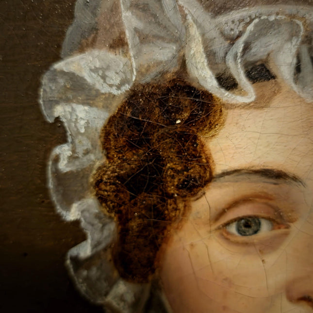 Antique French Oil Painting, 18th Century Woman Portrait, Original Artwork on Canvas, Historical Fine Art, Aristocratic Wall Decor