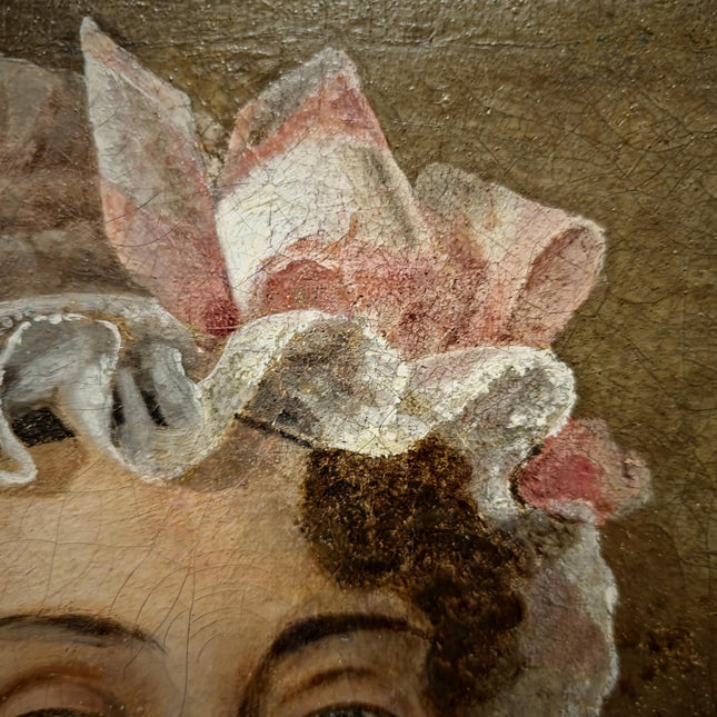 Antique French Oil Painting, 18th Century Woman Portrait, Original Artwork on Canvas, Historical Fine Art, Aristocratic Wall Decor