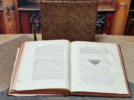 Antique French Books by Rousseau, 18th Century Set, Leather Bound Enlightenment Writings, Library Display, Bookshelf Styling for Collectors