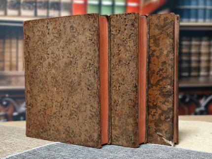 Antique French Books by Rousseau, 18th Century Set, Leather Bound Enlightenment Writings, Library Display, Bookshelf Styling for Collectors