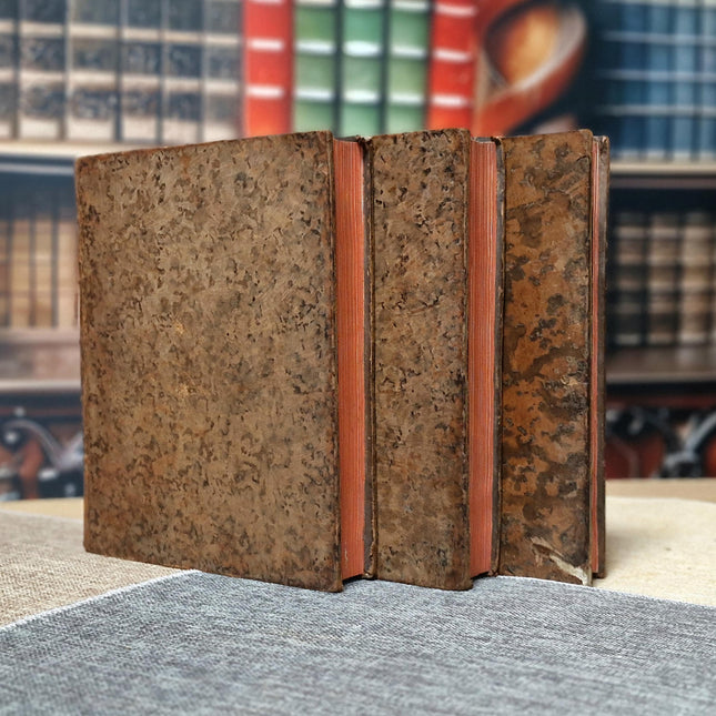 Antique French Books by Rousseau, 18th Century Set, Leather Bound Enlightenment Writings, Library Display, Bookshelf Styling for Collectors