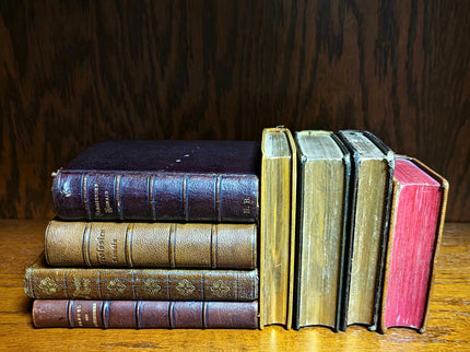 Rare Antique Religious French Book Set, Morocco Leather Bound, Dark Academia Bookshelf Decor, Shabby Chic Library Display, Collectible Gift