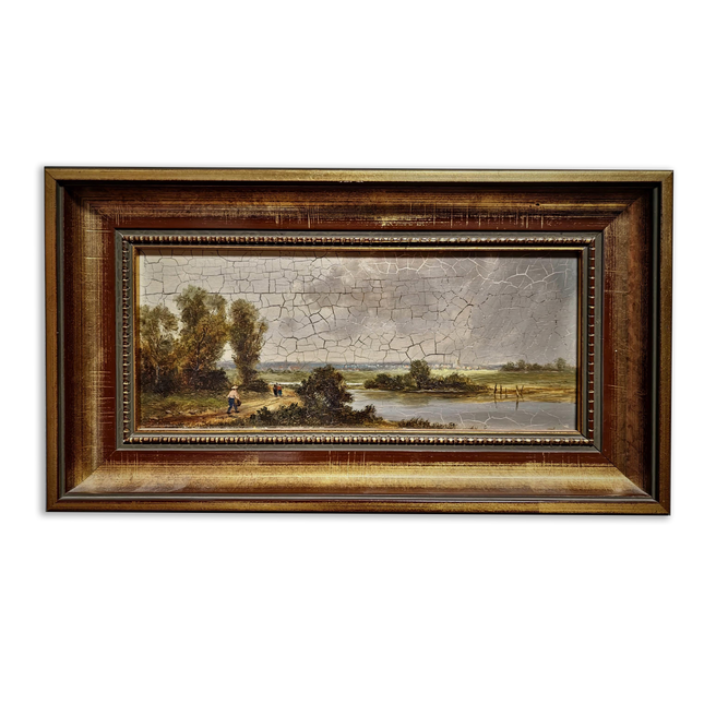 Vintage Landscape Oil Painting, Gold Framed Original Artwork, German Nature Scene, Rustic Home Decor, Mid Century Fine Accent