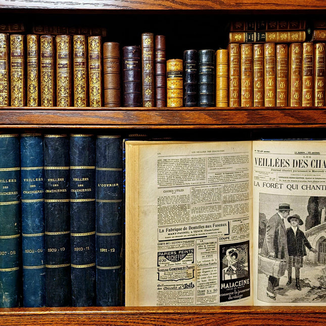Antique Large Decorative Books, Vintage Leather Bound Library, Dark Academia Bookshelf Decor, Wedding Centerpieces, Oversized Book Volumes