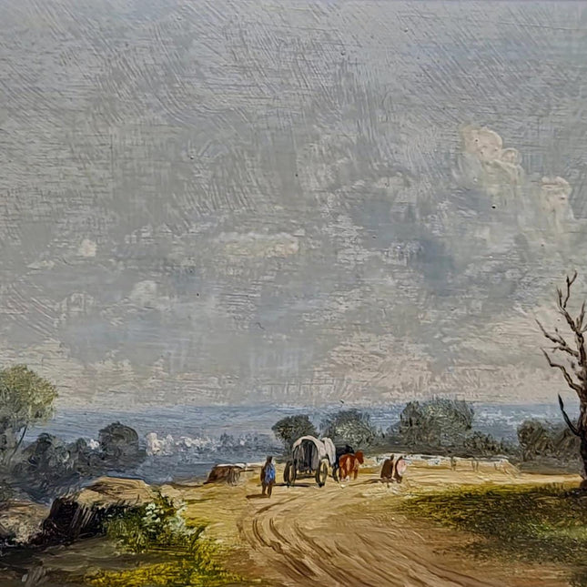 Vintage Landscape Oil Painting, Gold Framed Original Artwork, European Signed Wall Decor, Mid Century Fine Art, Rustic Farmhouse Accent