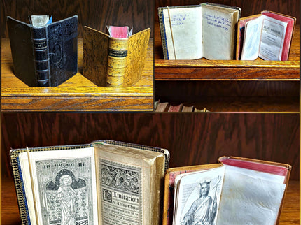 Rare Antique Religious French Book Set, Morocco Leather Bound, Dark Academia Bookshelf Decor, Shabby Chic Library Display, Collectible Gift