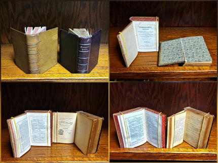Rare Antique Religious French Book Set, Morocco Leather Bound, Dark Academia Bookshelf Decor, Shabby Chic Library Display, Collectible Gift