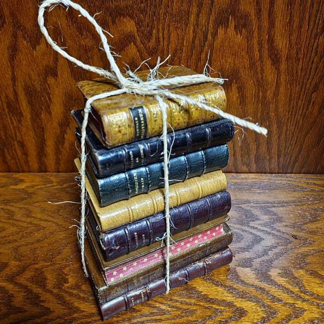 Rare Antique Religious French Book Set, Morocco Leather Bound, Dark Academia Bookshelf Decor, Shabby Chic Library Display, Collectible Gift