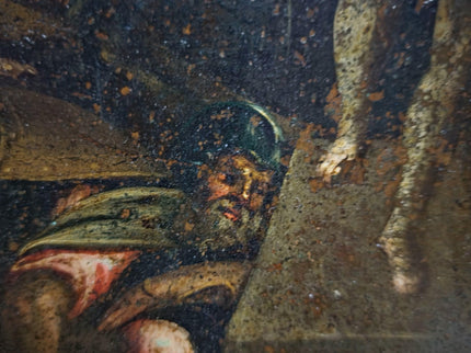 Antique Religious Oil Painting, 17th Century Resurrection Scene, French Copper Artwork, Baroque Jesus Christ Iconography, Sacred Wall Decor