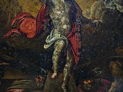 Antique Religious Oil Painting, 17th Century Resurrection Scene, French Copper Artwork, Baroque Jesus Christ Iconography, Sacred Wall Decor