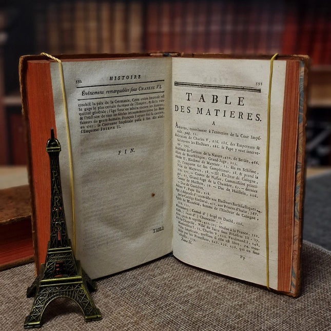 1777 Rare Antique French Leather Bound History Books, German Public Law, Two Volume Set, Enlightenment Era Library, Bookshelf Decor